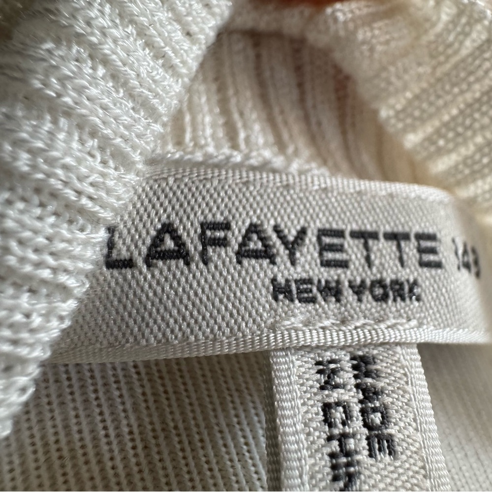 Lafayette 148 New York Cream Ribbed Turtleneck Sweater - Picture 4 of 5